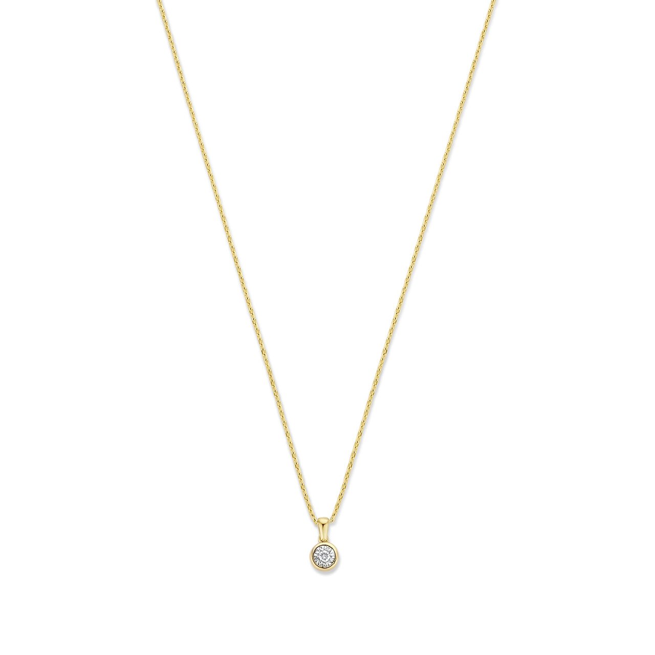 Isabel Bernard - 14 karat gold necklace | diamond 0.05 ct | IBD350011