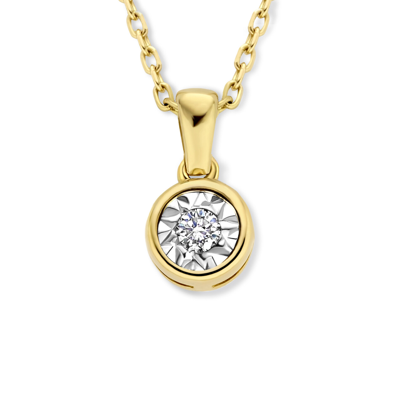 Isabel Bernard De la Paix Inaya 14 karat gold necklace with diamond 0.03 carat