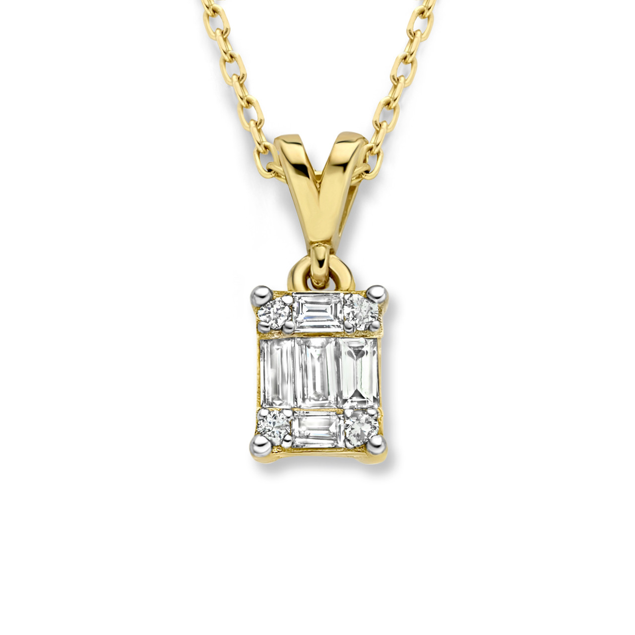 Isabel Bernard 14 karat gold necklace diamond 0.11 ct IBD350017
