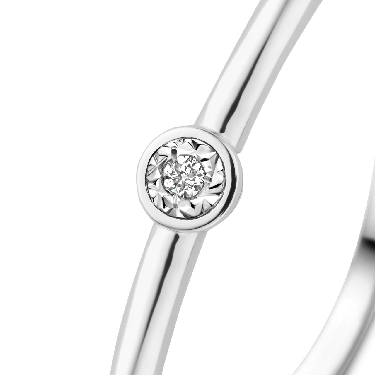 Isabel Bernard De la Paix Inaya 14 karat white gold ring with diamond 0.01 carat