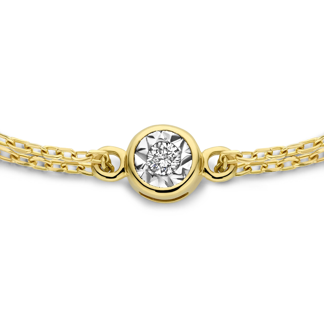 Isabel Bernard De la Paix Inaya 14 karat gold bracelet with diamond 0.02 carat