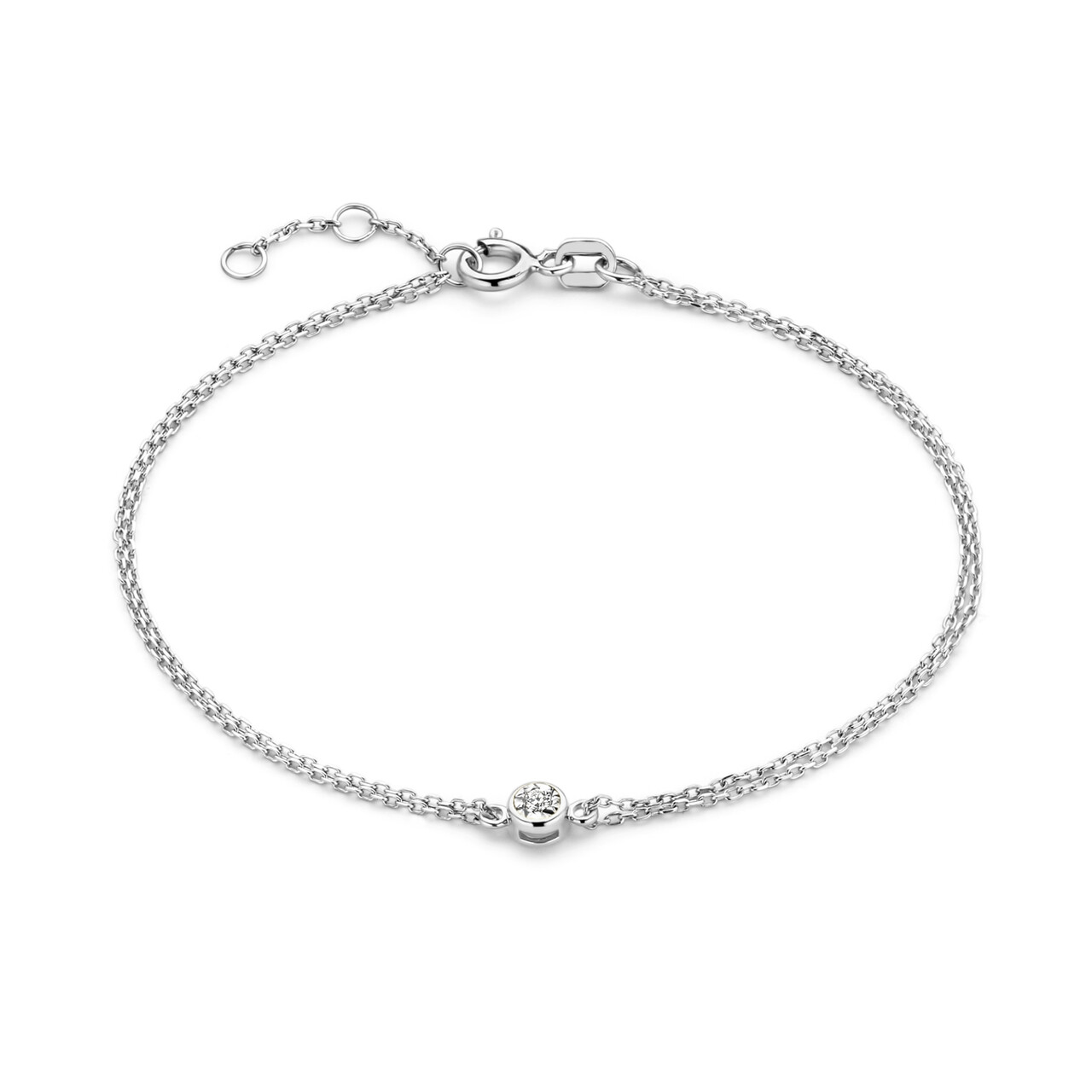 Isabel Bernard 14k white gold bracelet diamond 0.02 ct IBD320010