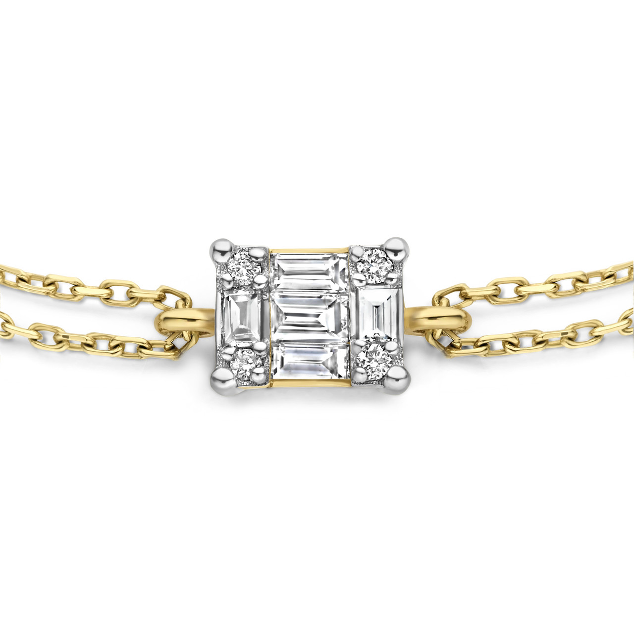 Isabel Bernard De la Paix Maxime 14 karat gold bracelet with diamond 0.10 carat