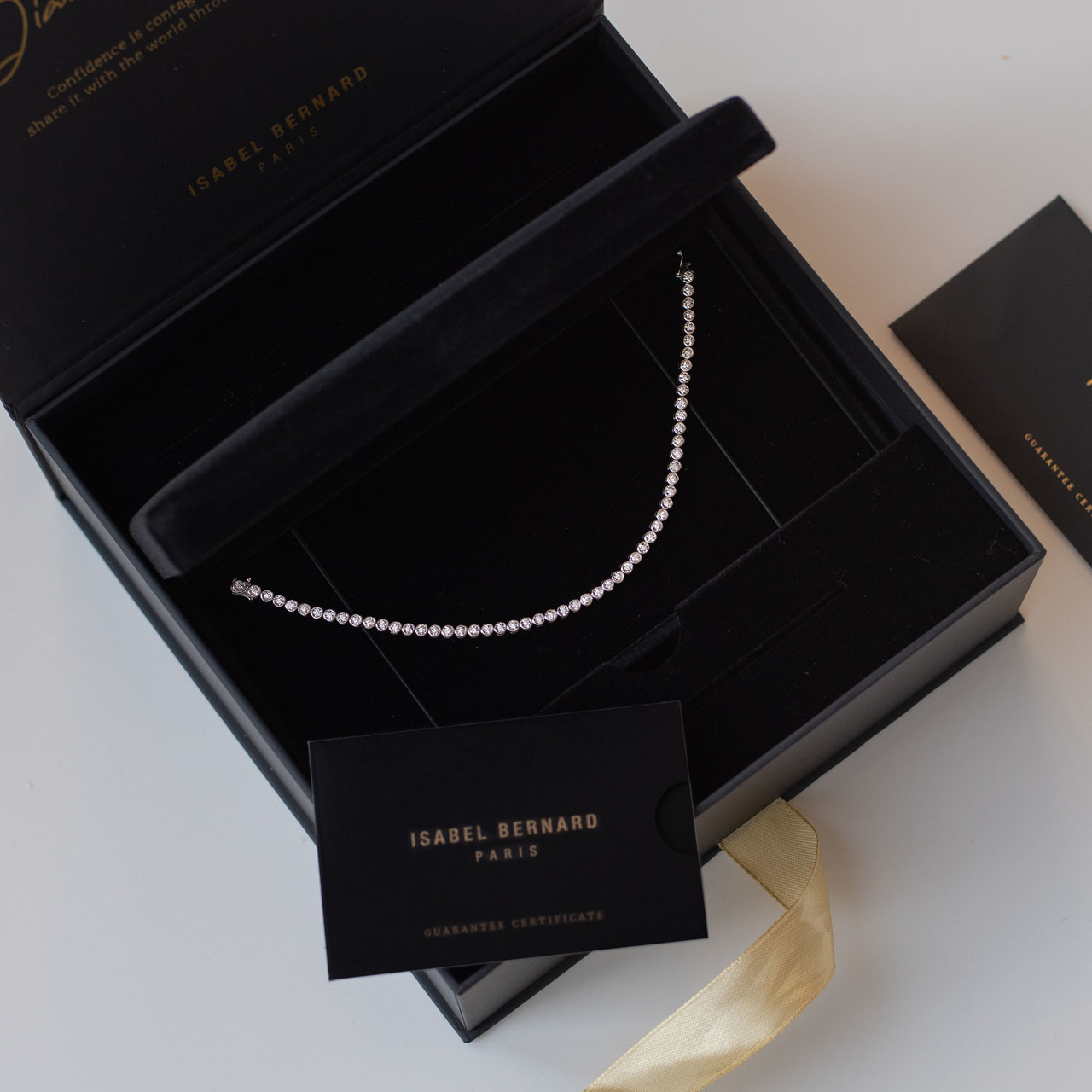 Isabel Bernard De la Paix Alfie 14 karat white gold tennis bracelet with diamond 0.36 carat