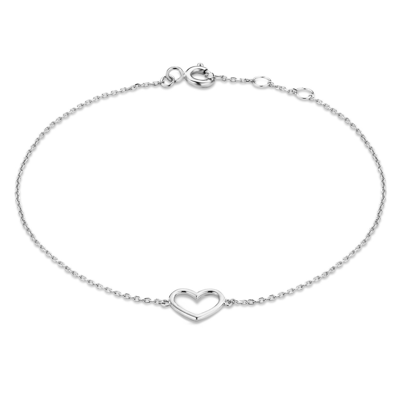 Isabel Bernard Cadeau d'Isabel 14 karat white gold nacklace with bracelet gift set with heart