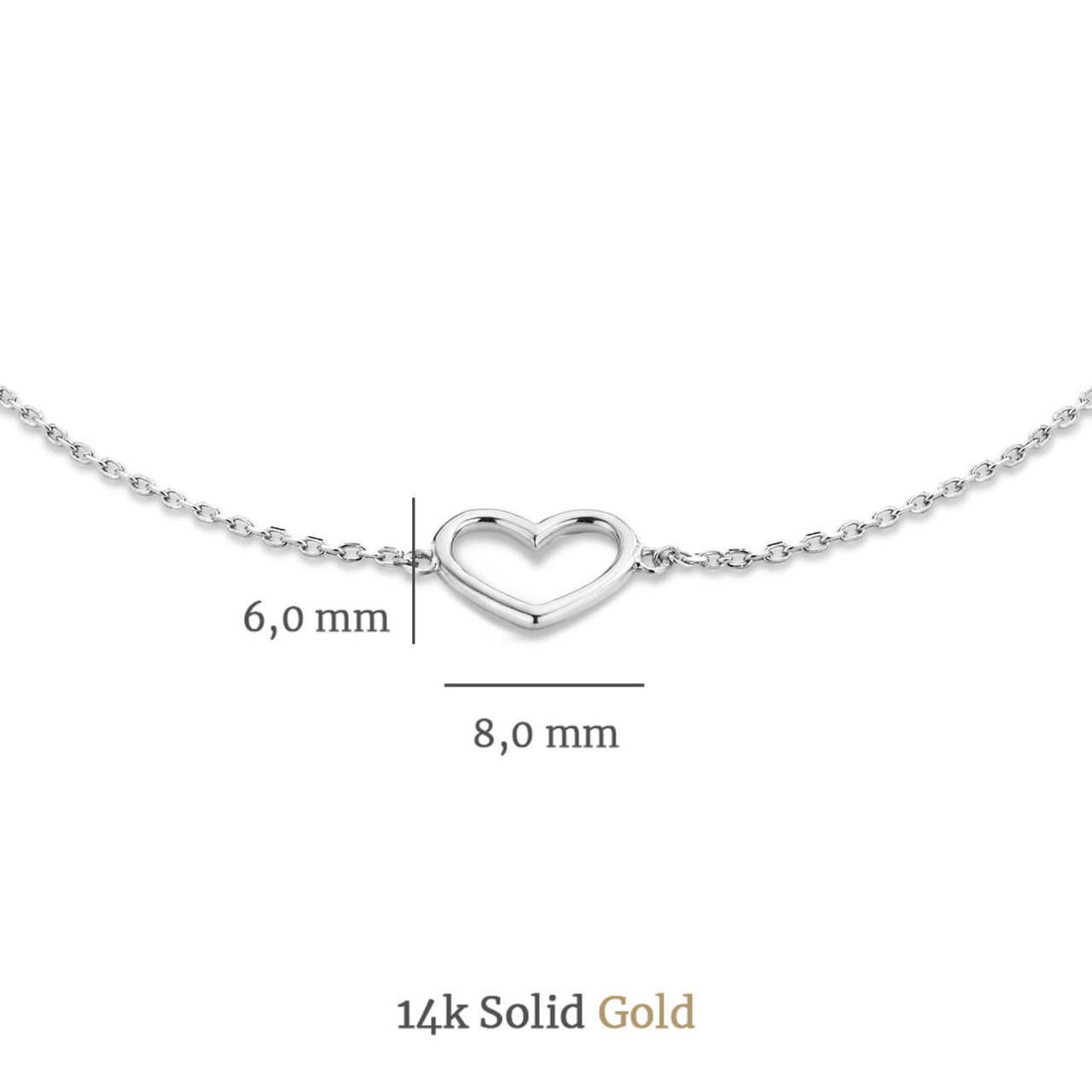 Isabel Bernard Cadeau d'Isabel 14 karat white gold nacklace with bracelet gift set with heart