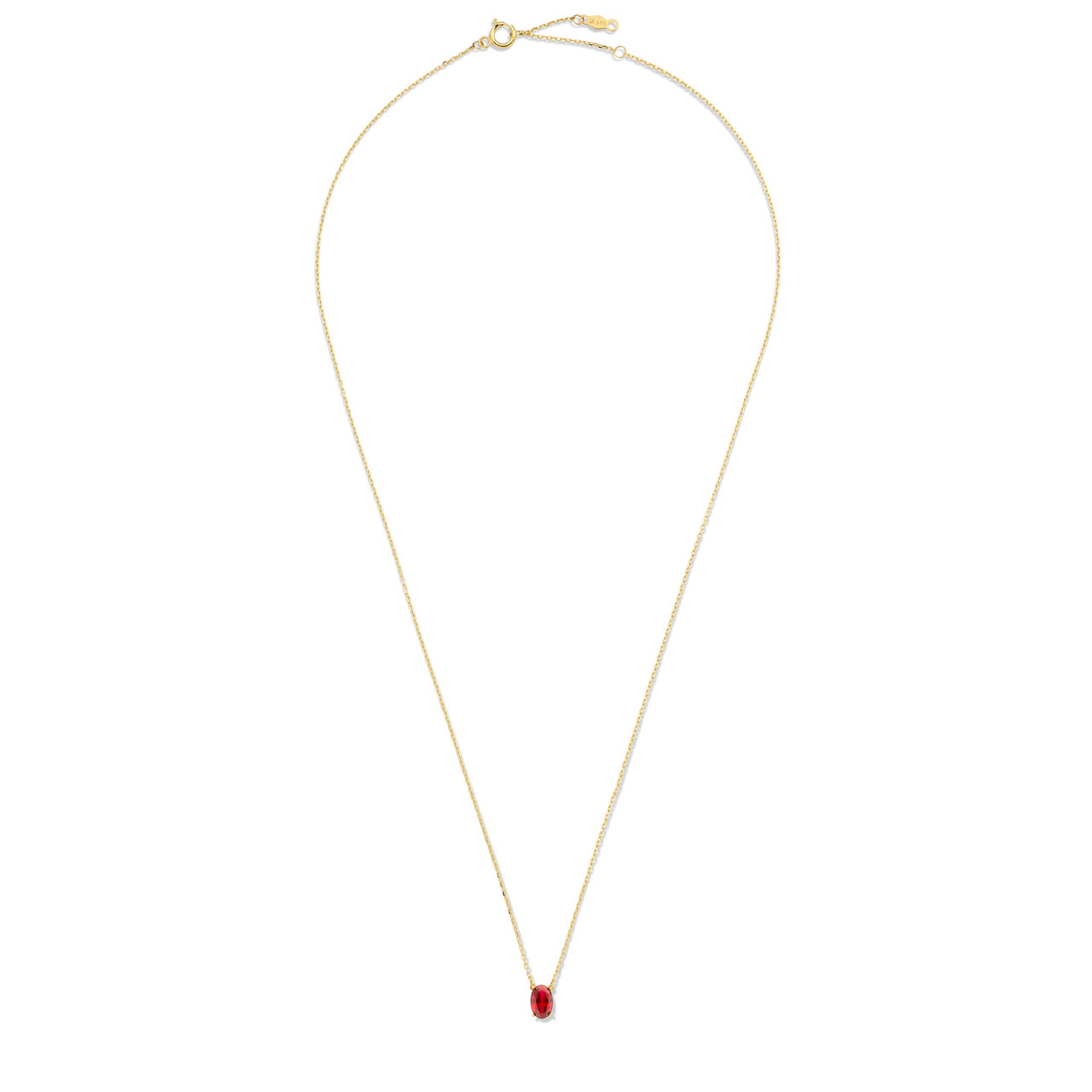 Isabel Bernard Baguette Roux 14 karat gold necklace with red zirconia stone