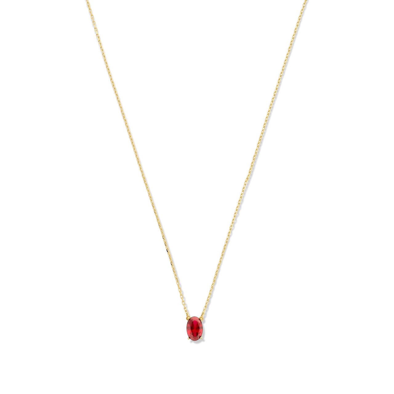Isabel Bernard Baguette Roux 14 karat gold necklace with red zirconia stone
