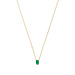 Isabel Bernard Baguette Olivia 14 karat gold necklace with green zirconia stone