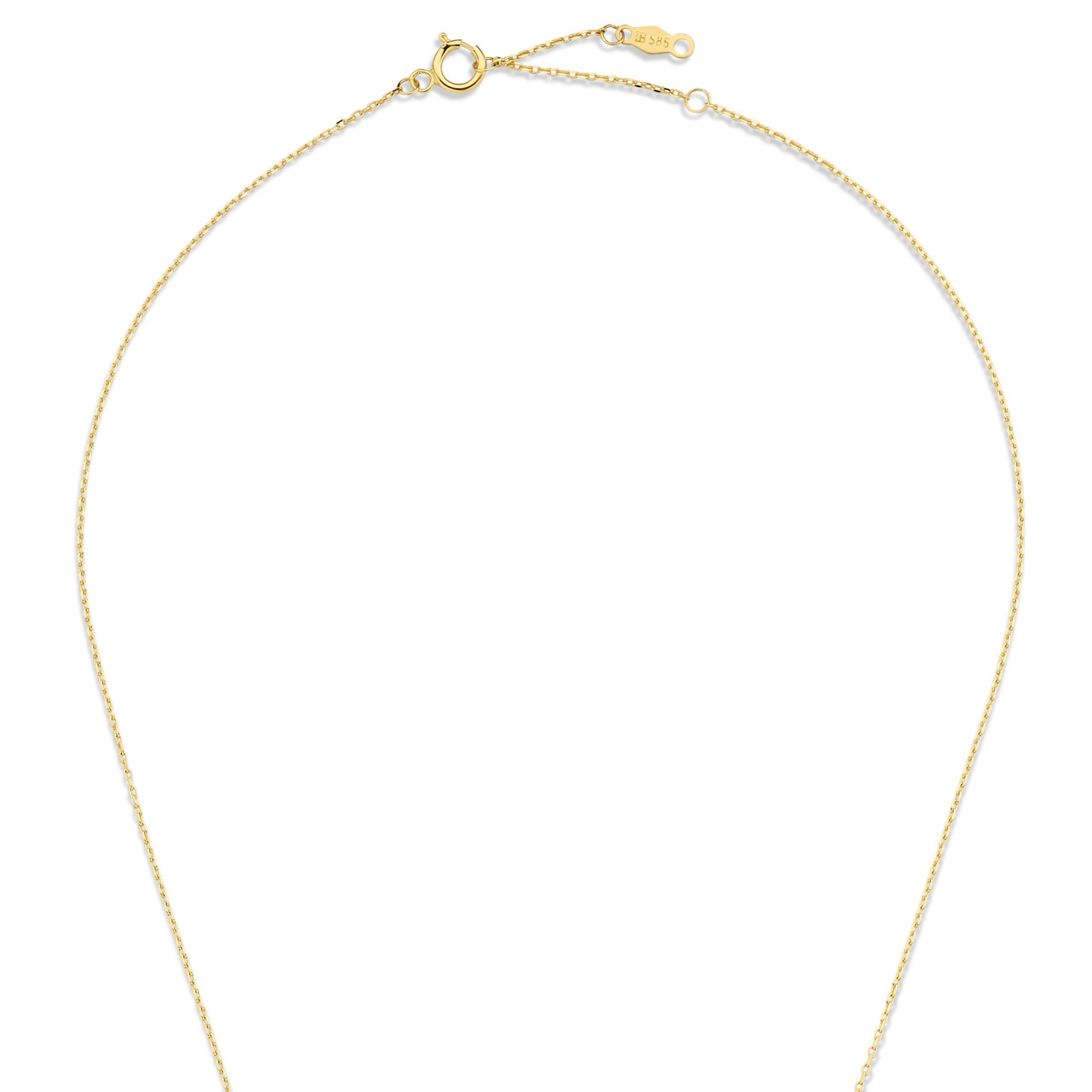 Isabel Bernard Baguette Olivia 14 karat gold necklace with green zirconia stone