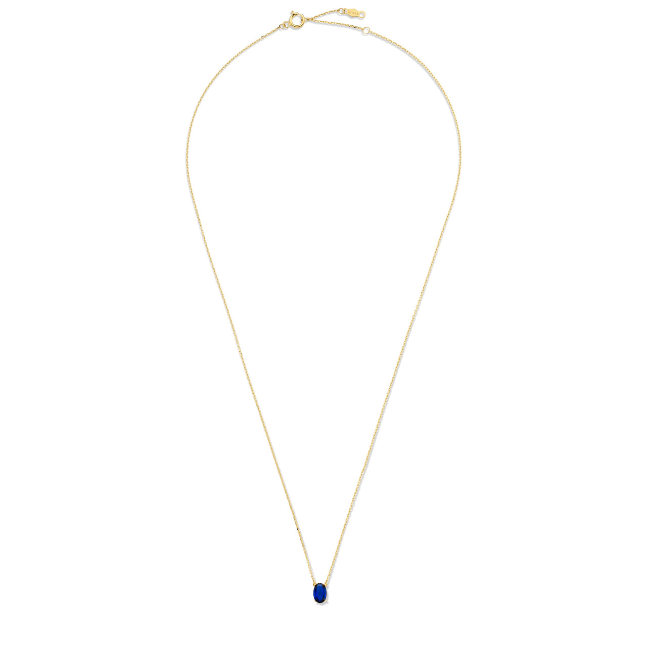 Isabel Bernard Baguette Nila 14 karat gold necklace with blue zirconia stone
