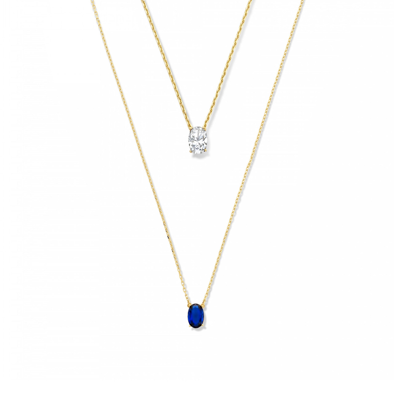 Isabel Bernard Cadeau d'Isabel 14 karat gold necklaces gift set with zirconia stones