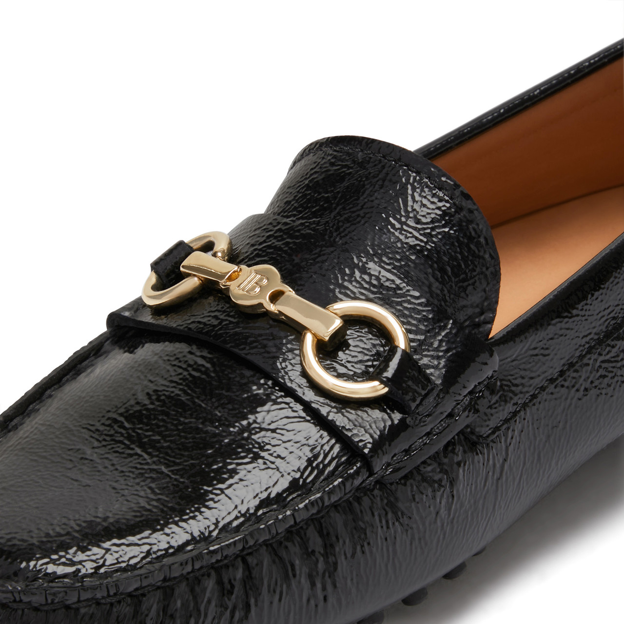 Isabel Bernard Vendôme Marie black calfskin patent leather moccasins
