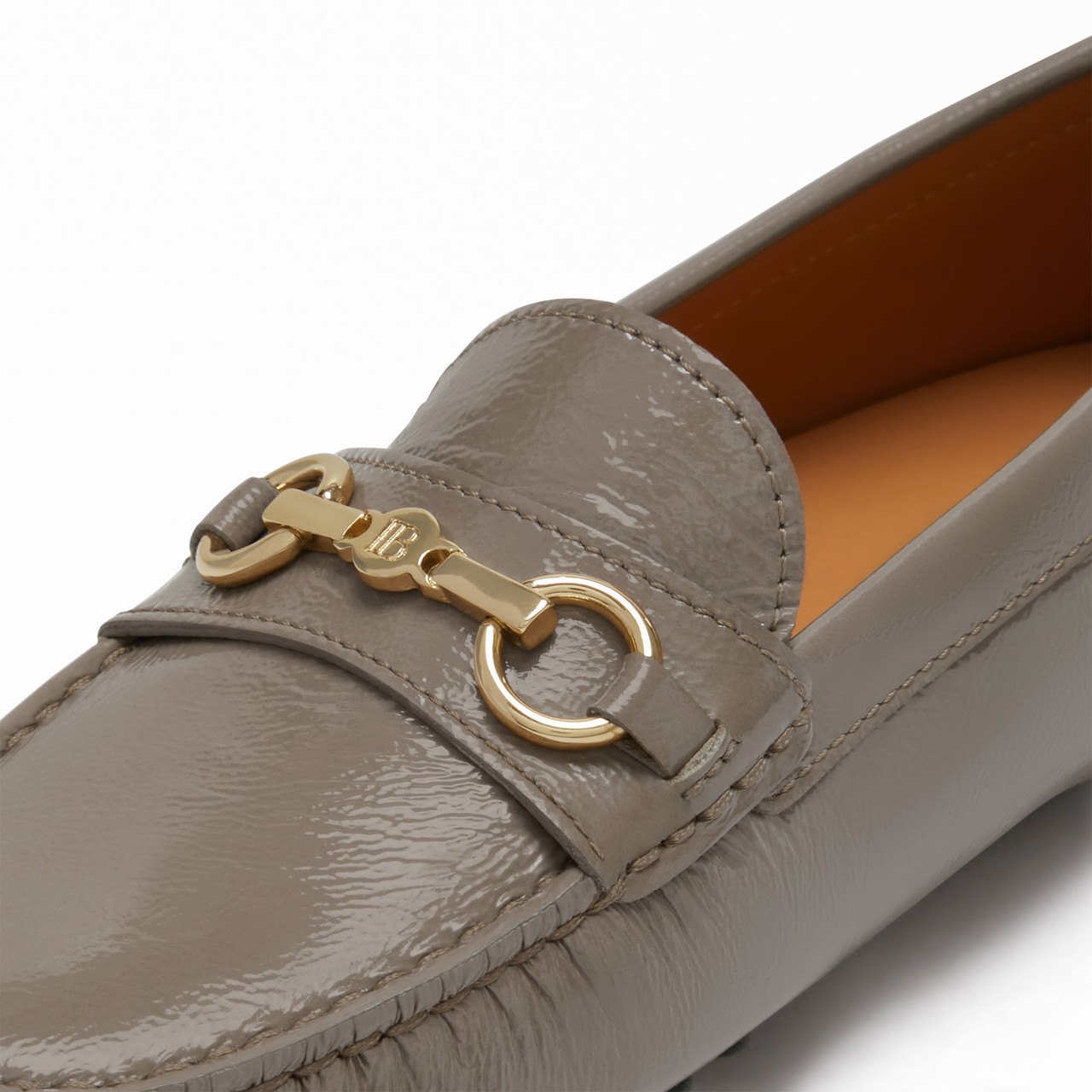 Isabel Bernard Vendôme Marie taupe calfskin patent leather moccasins