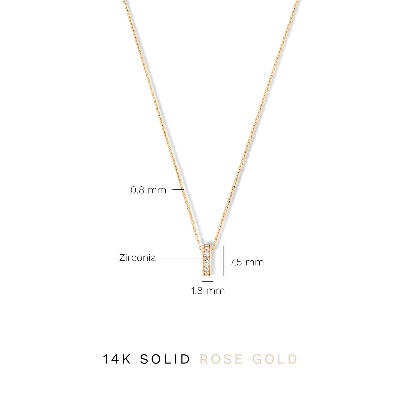 Isabel Bernard La Concorde Merle 14 karat rose gold necklace with zirconia