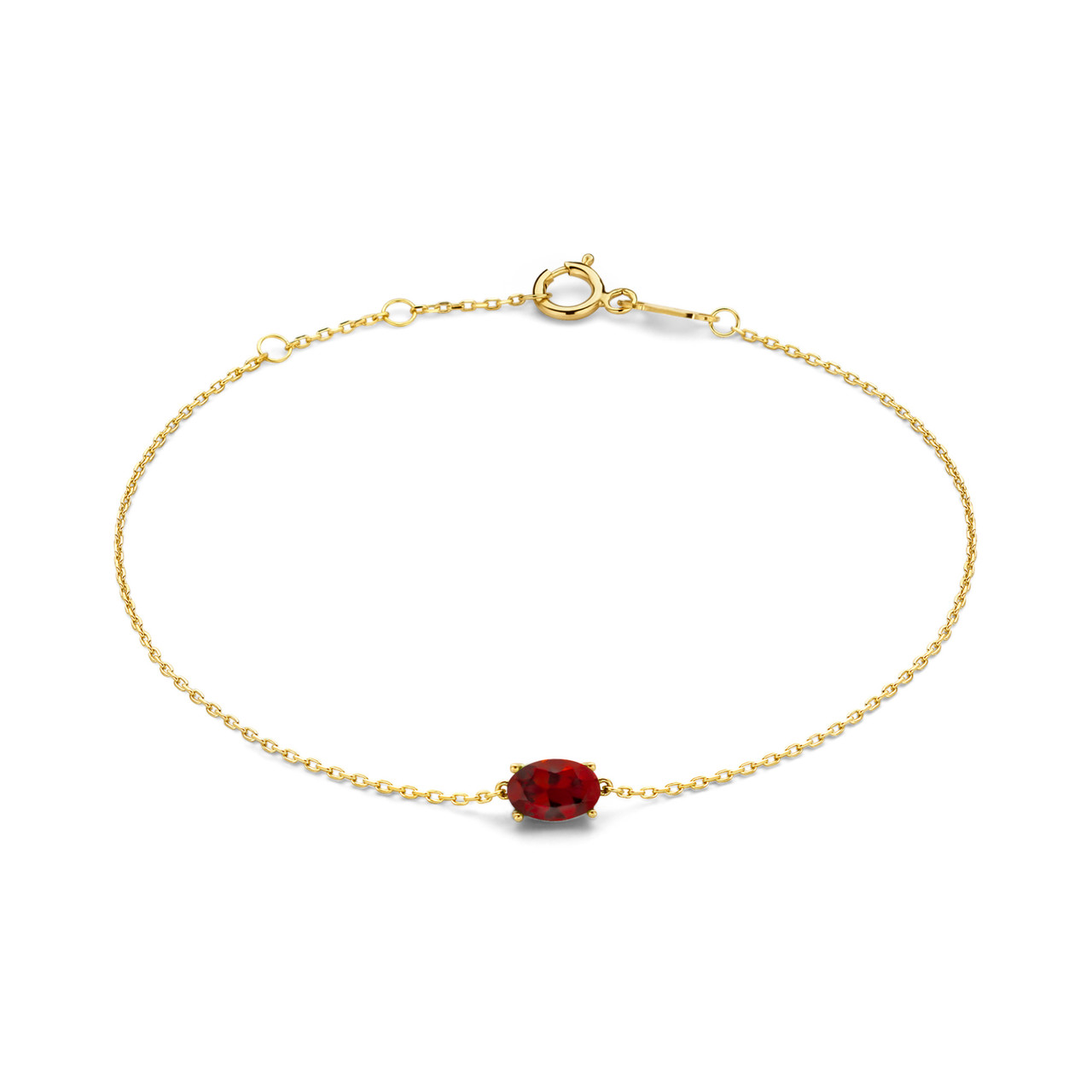 Isabel Bernard Baguette Roux 14 karat gold bracelet with red zirconia stone