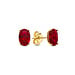 Isabel Bernard Baguette Roux 14 karat gold stud ear studs with red zirconia stone