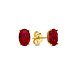 Isabel Bernard Baguette Roux clous d'oreilles en or 14 carats et oxyde de zirconium rouge