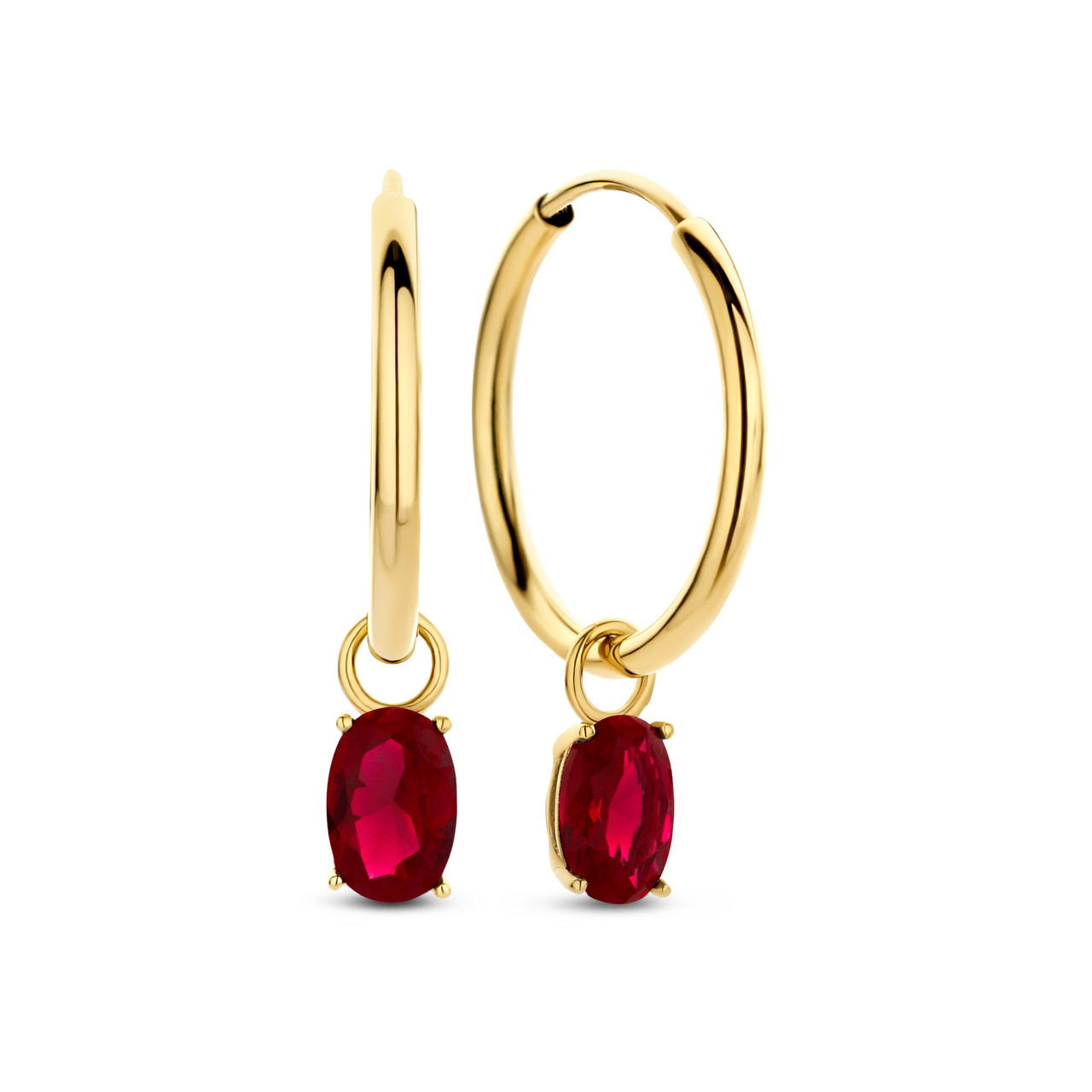 Lena Gold Hoop Earrings in Red | Women's Jewellery | V by Laura Vann – V By  Laura Vann