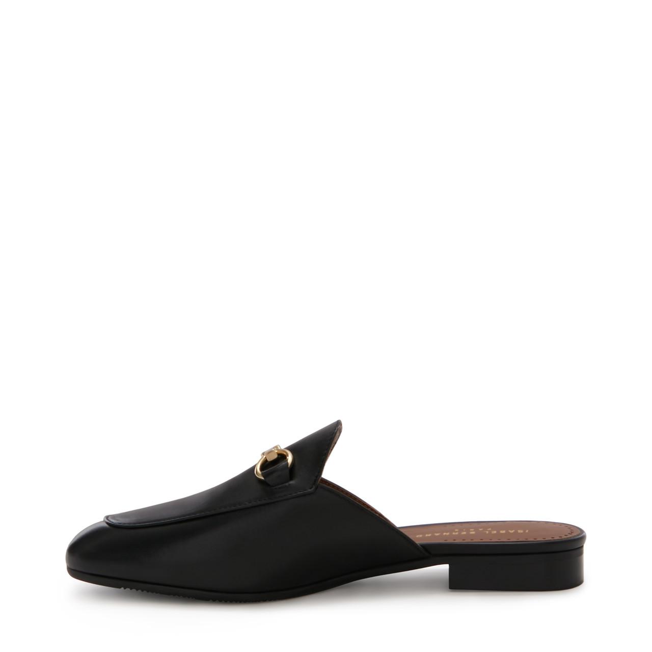 Isabel Bernard Vendôme Fleur black calfskin leather slipper loafers