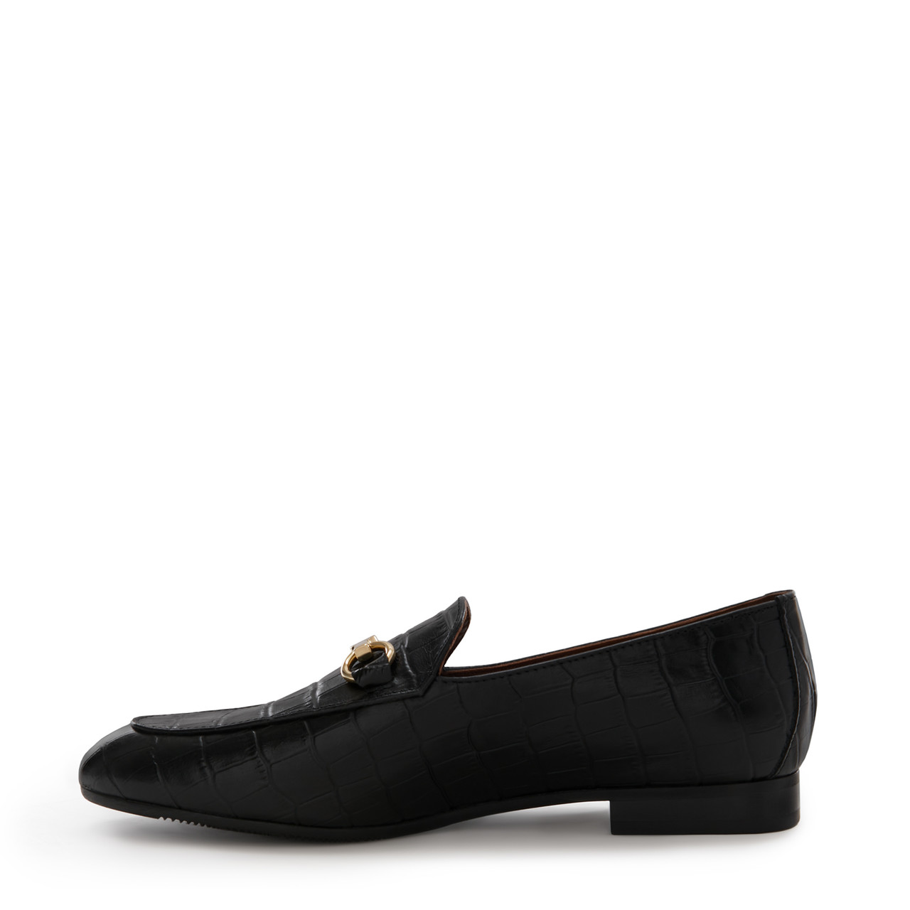 Isabel Bernard Vendôme Fleur croco black calfskin leather loafers