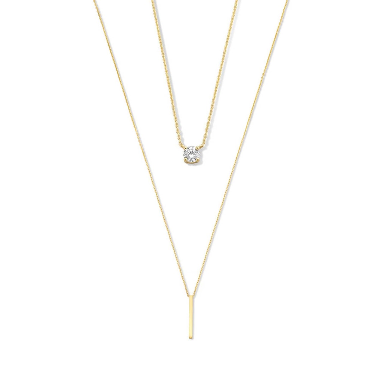 Isabel Bernard Cadeau d'Isabel 14 karat gold necklaces gift set with zirconia stones