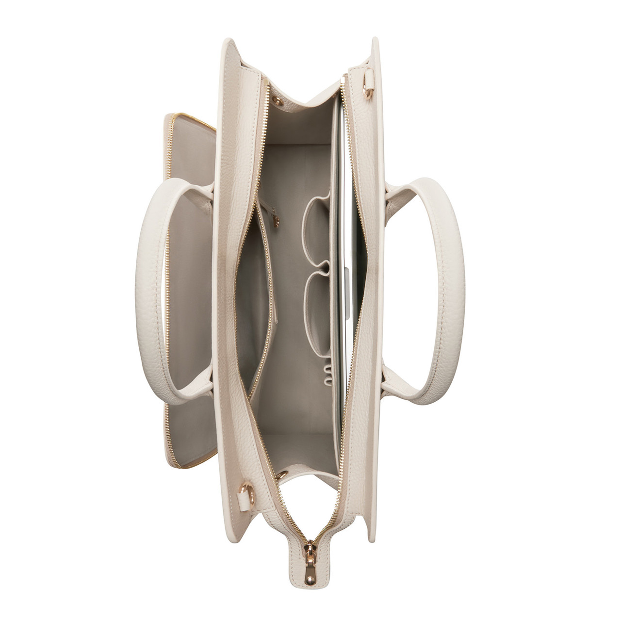 Isabel Bernard Honoré Nadine cream calfskin leather handbag with laptop compartment