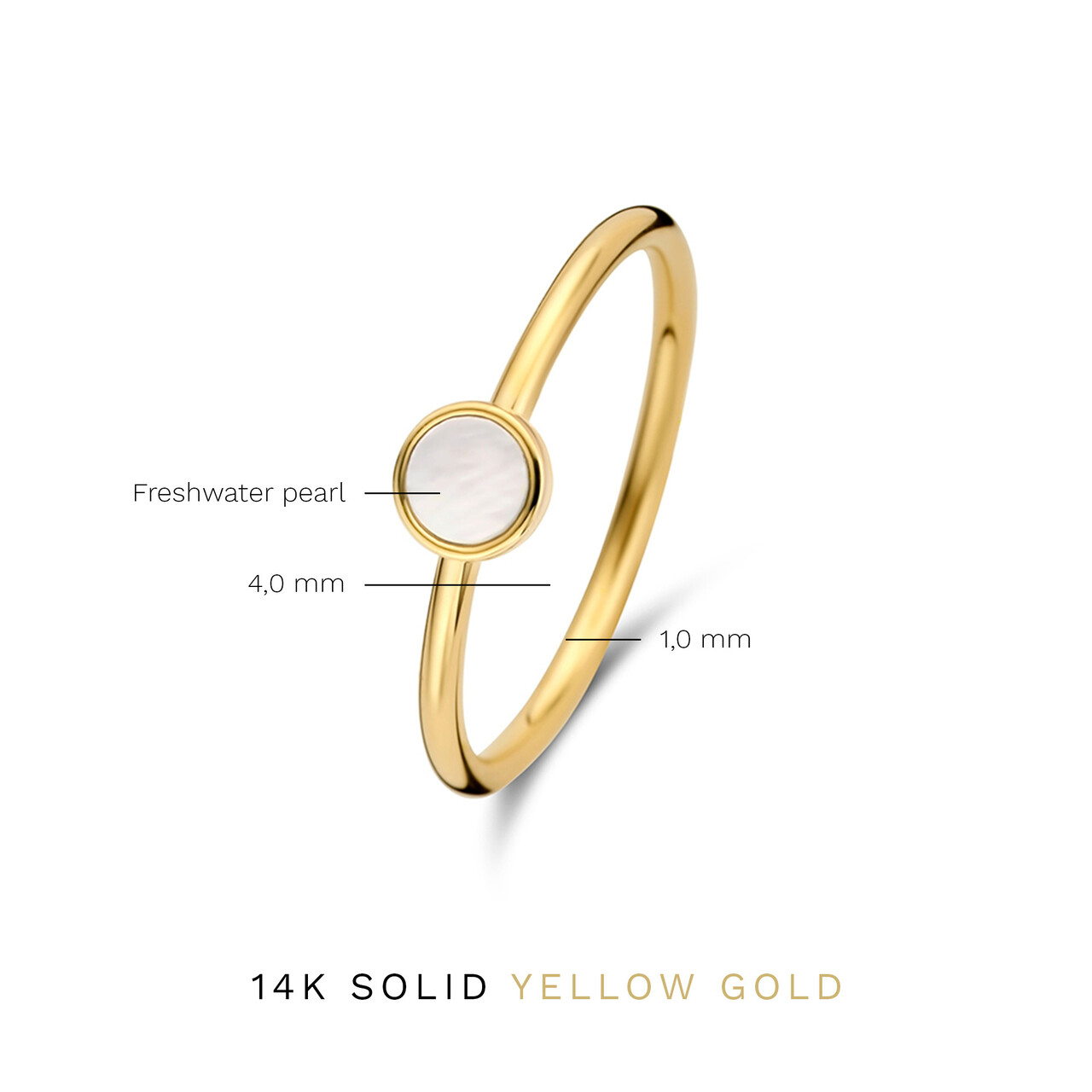 Isabel Bernard Belleville Nova 14 karat gold ring with mother of pearl