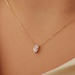 Isabel Bernard Baguette Genevieve 14 karat gold necklace with white zirconia stone