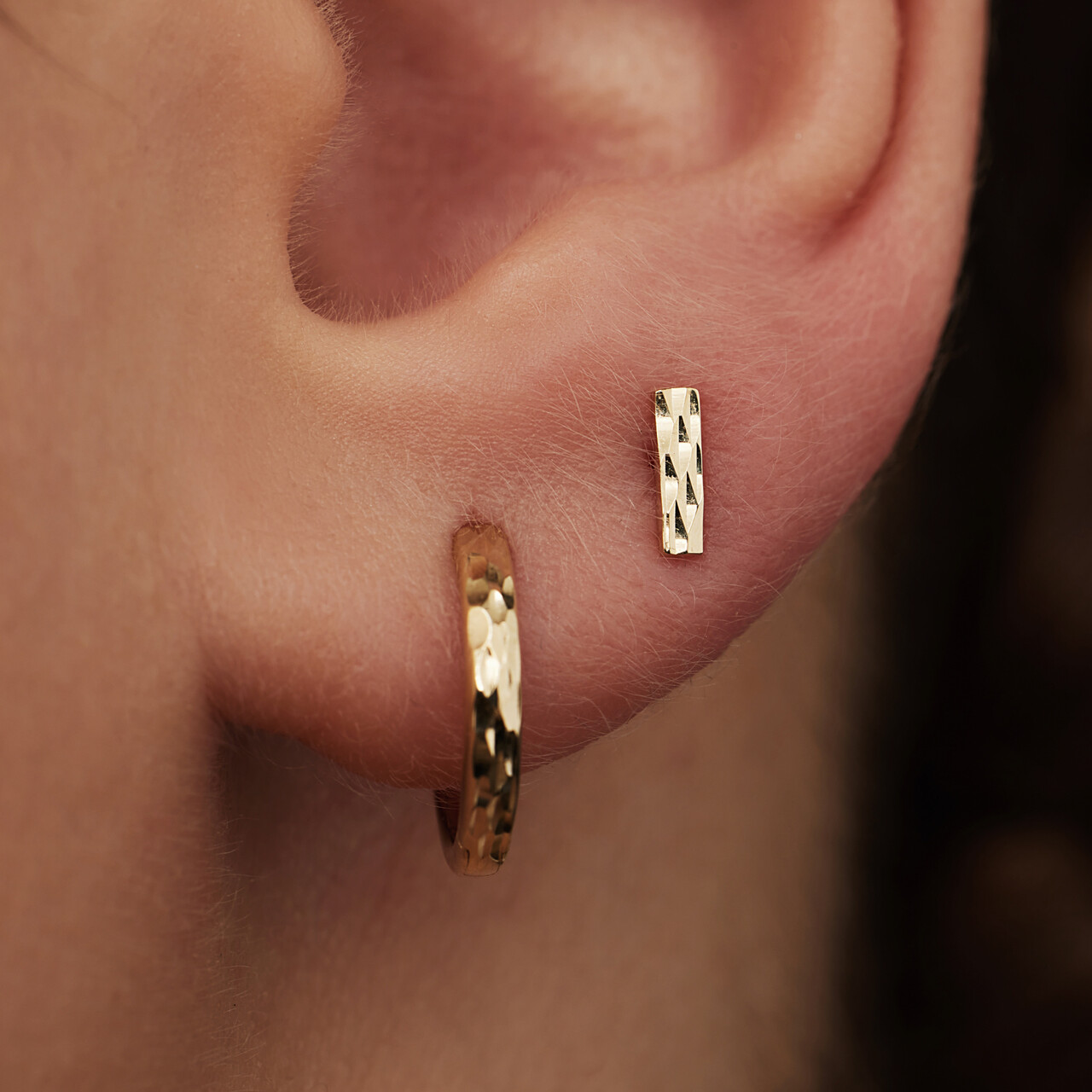 Isabel Bernard Rivoli Laura 14 karat gold stud ear studs with diamond cut