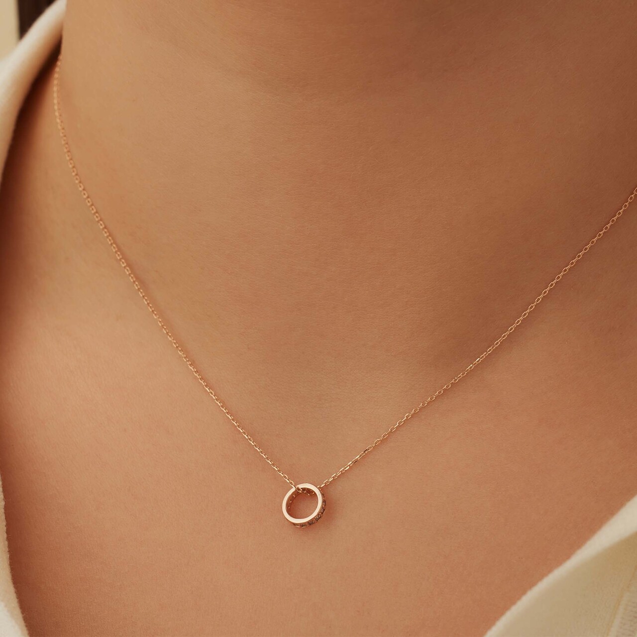 Isabel Bernard La Concorde Merle 14 karat rose gold necklace with zirconia