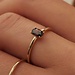 Isabel Bernard Baguette Brune 14 karat gold ring with brown zirconia stone