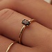 Isabel Bernard Baguette Brune anillo de oro de 14 quilates con circonita marrón