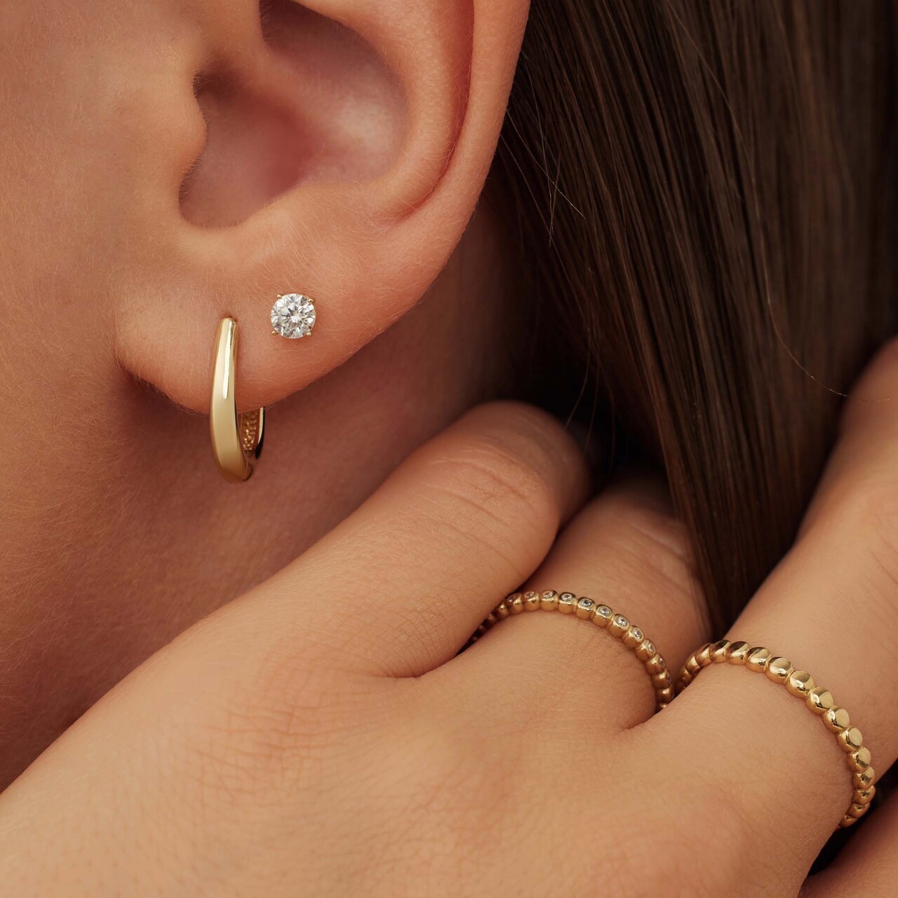 Isabel Bernard Rivoli Aélys 14 karat gold ring with zirconia stones