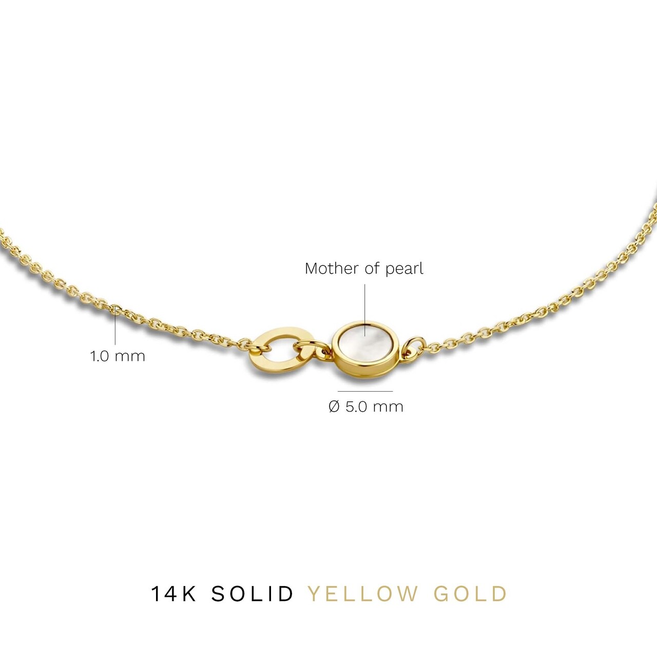 Isabel Bernard Belleville Nova 14 karat gold bracelet with mother of pearl