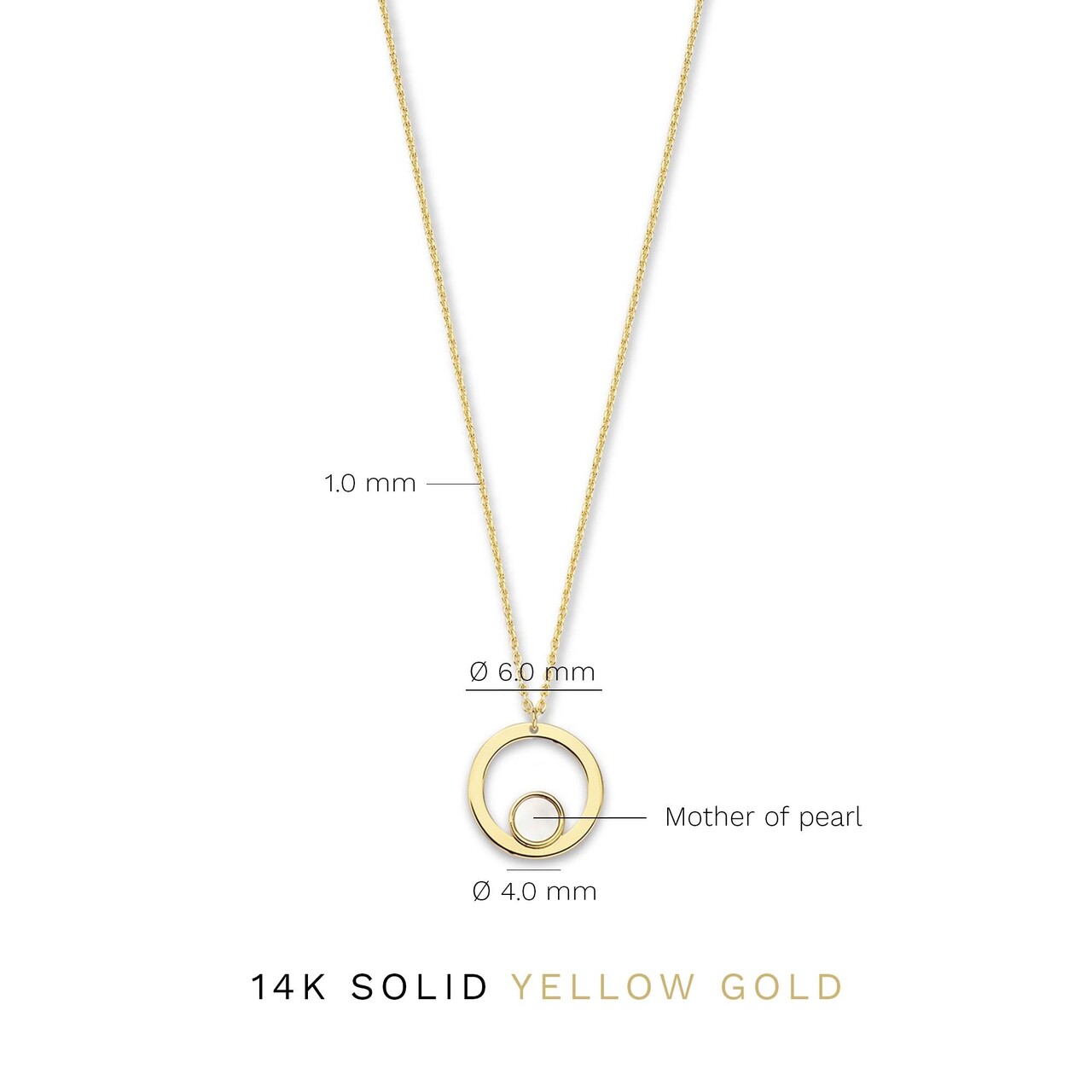 Isabel Bernard Belleville Nova 14 karat gold necklace with mother of pearl