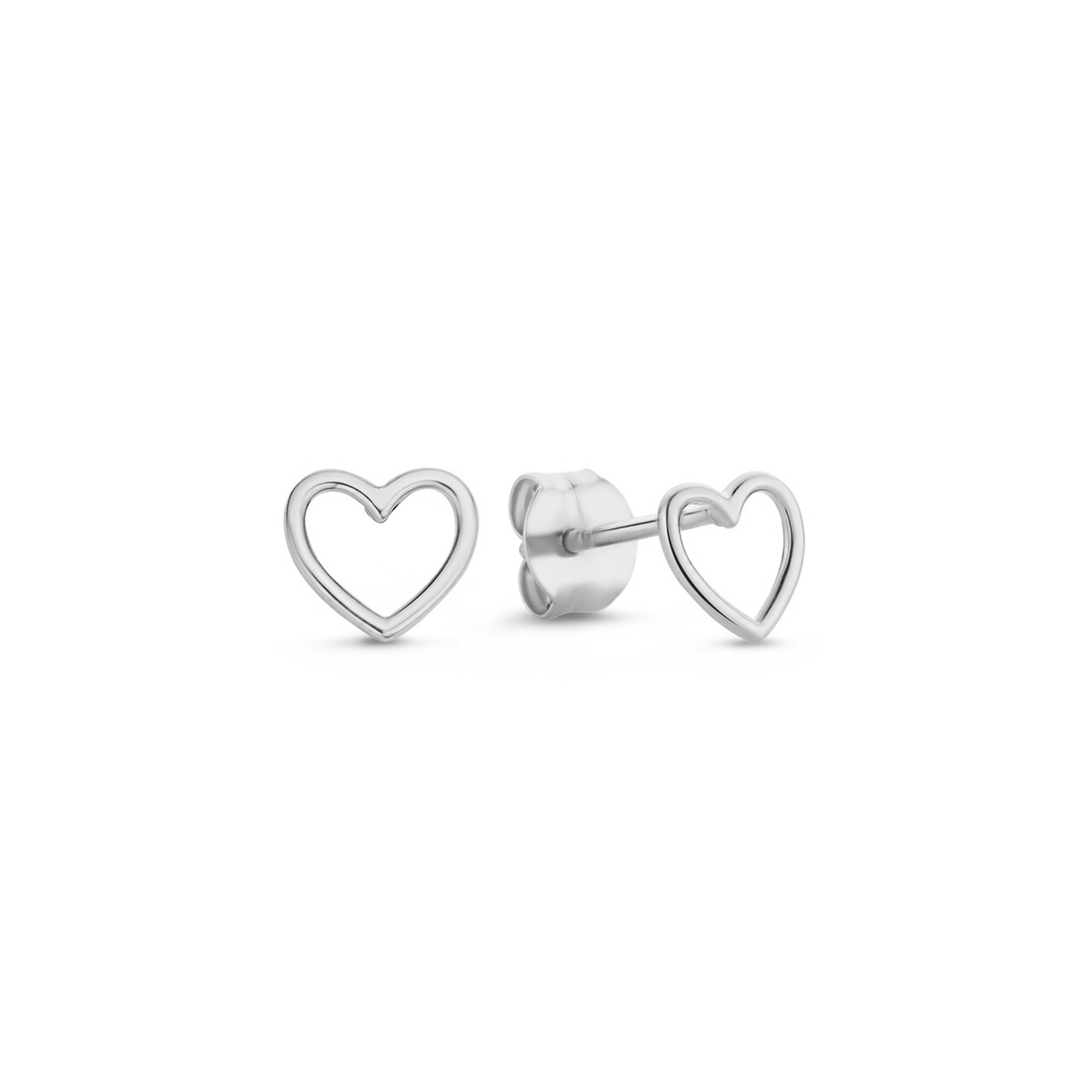 Isabel Bernard Saint Germain Amore 14 karat white gold ear studs with heart