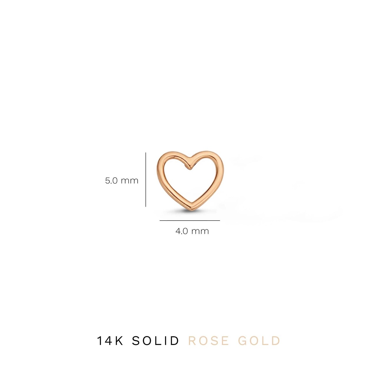 Isabel Bernard La Concorde Amore 14 karat rose gold ear studs with heart