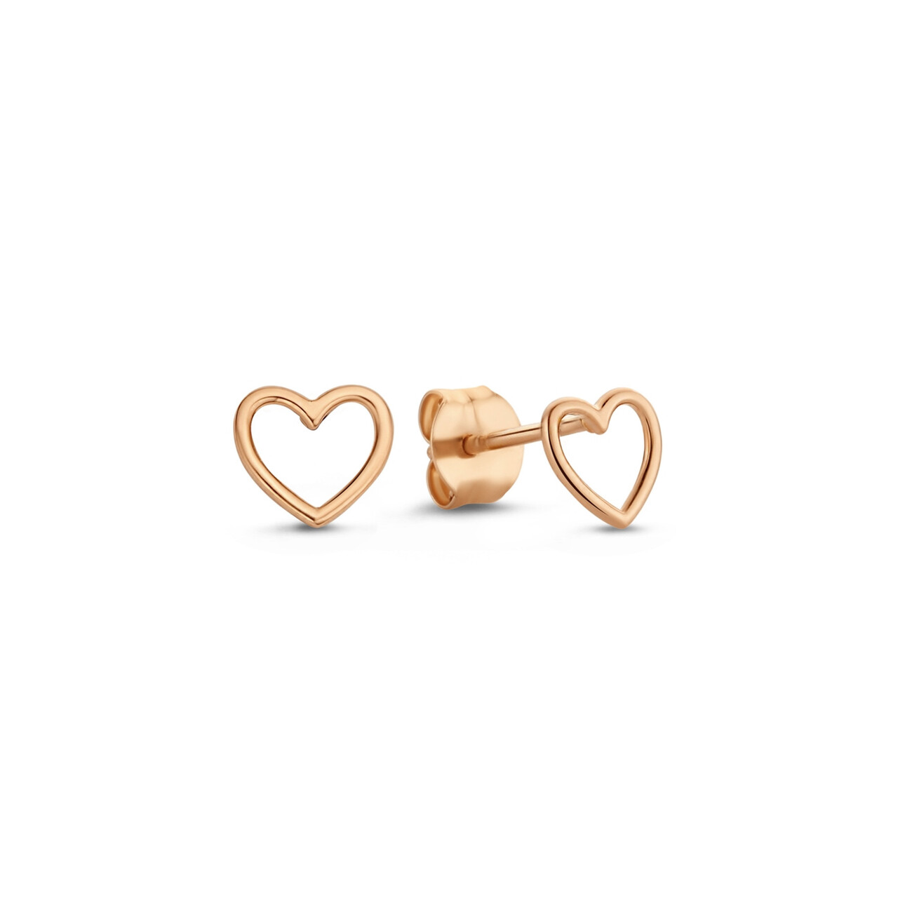 Isabel Bernard La Concorde Amore 14 karat rose gold ear studs with heart