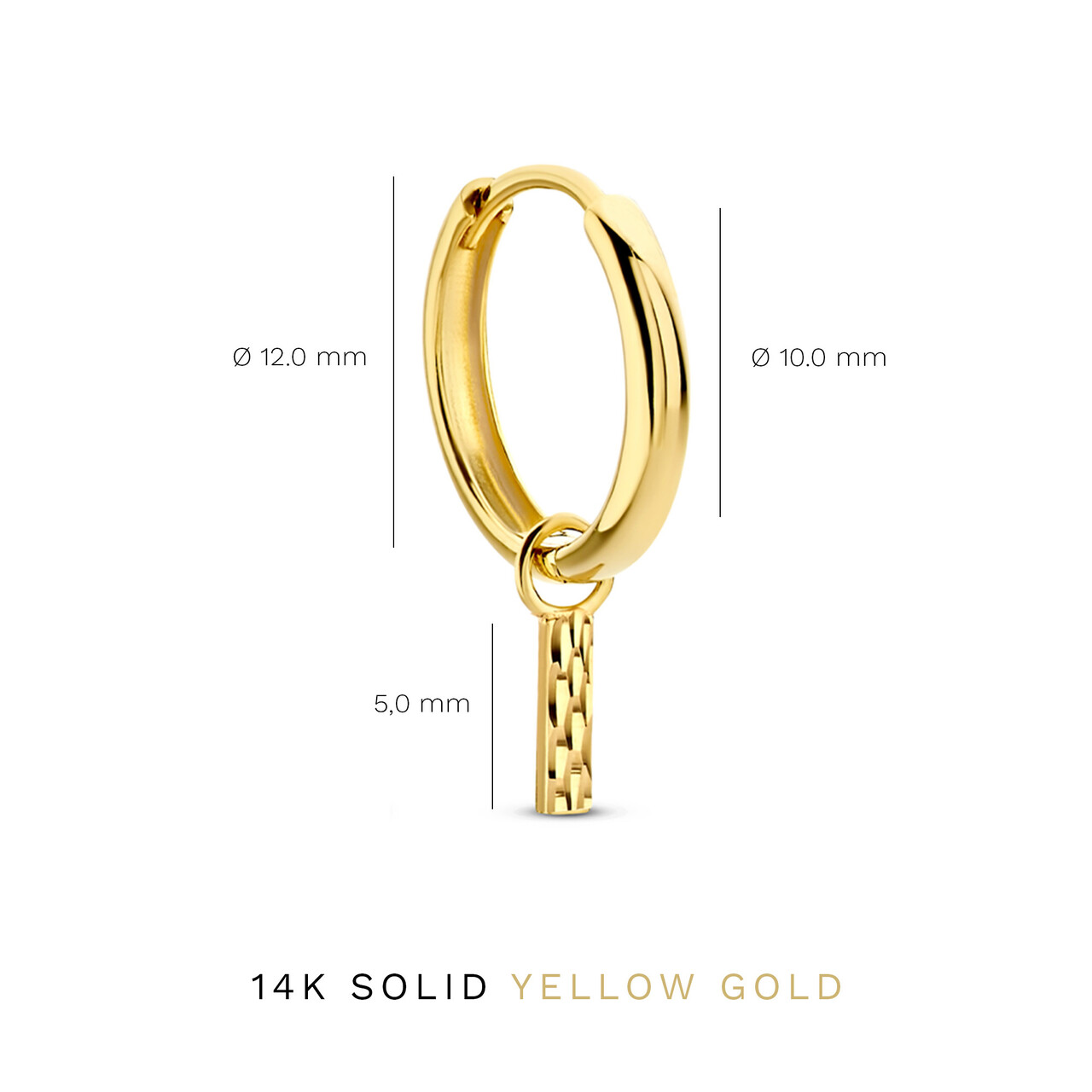 Isabel Bernard Rivoli Laura 14 karat gold hoop earrings with diamond cut rod