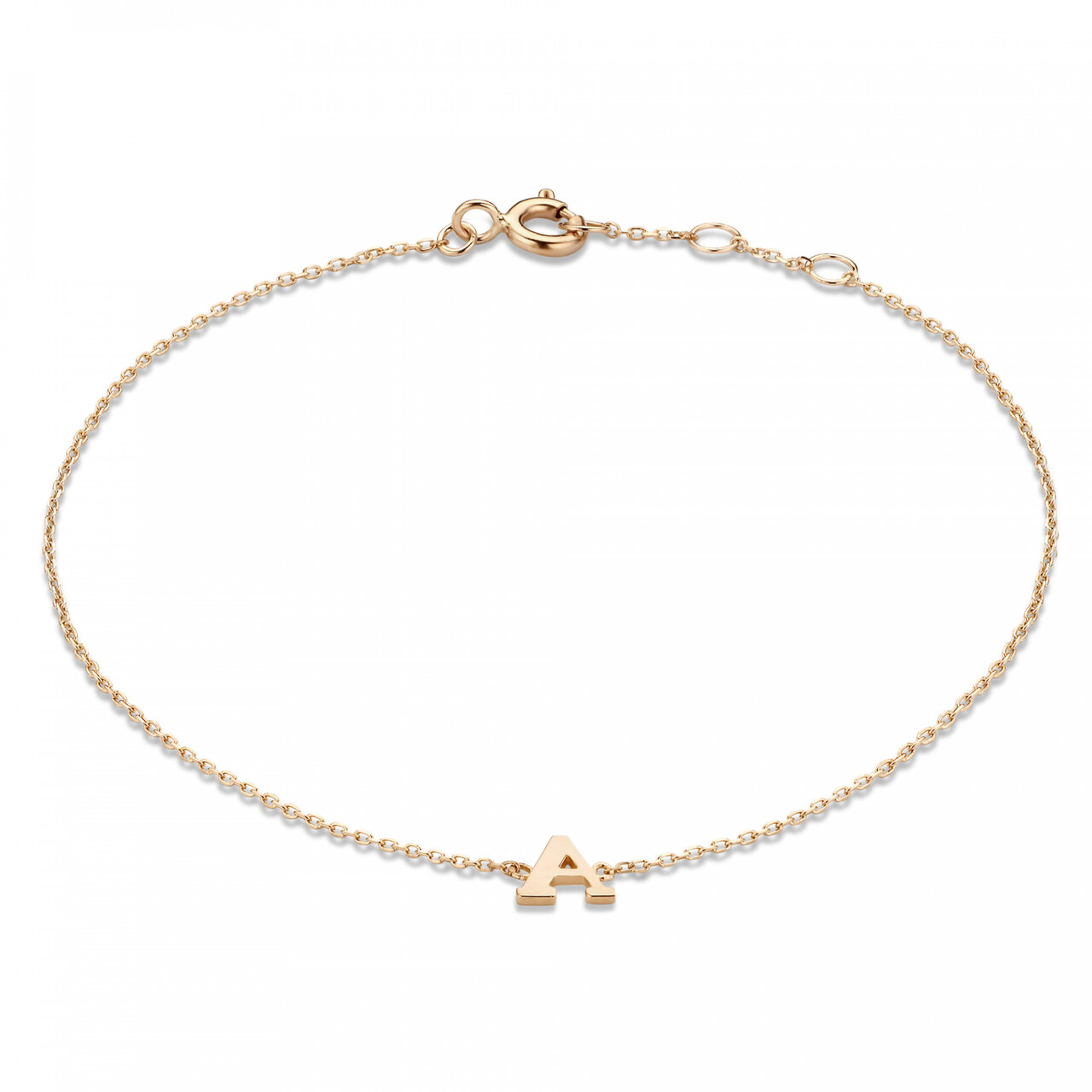 Gold Initial Bracelet - Three initials White Gold