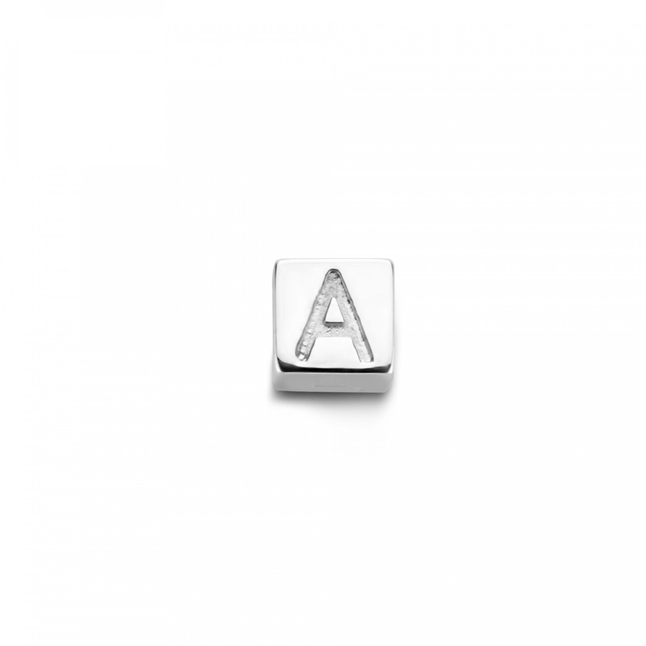 White gold initial charm - 14k white gold initial letter initial charm