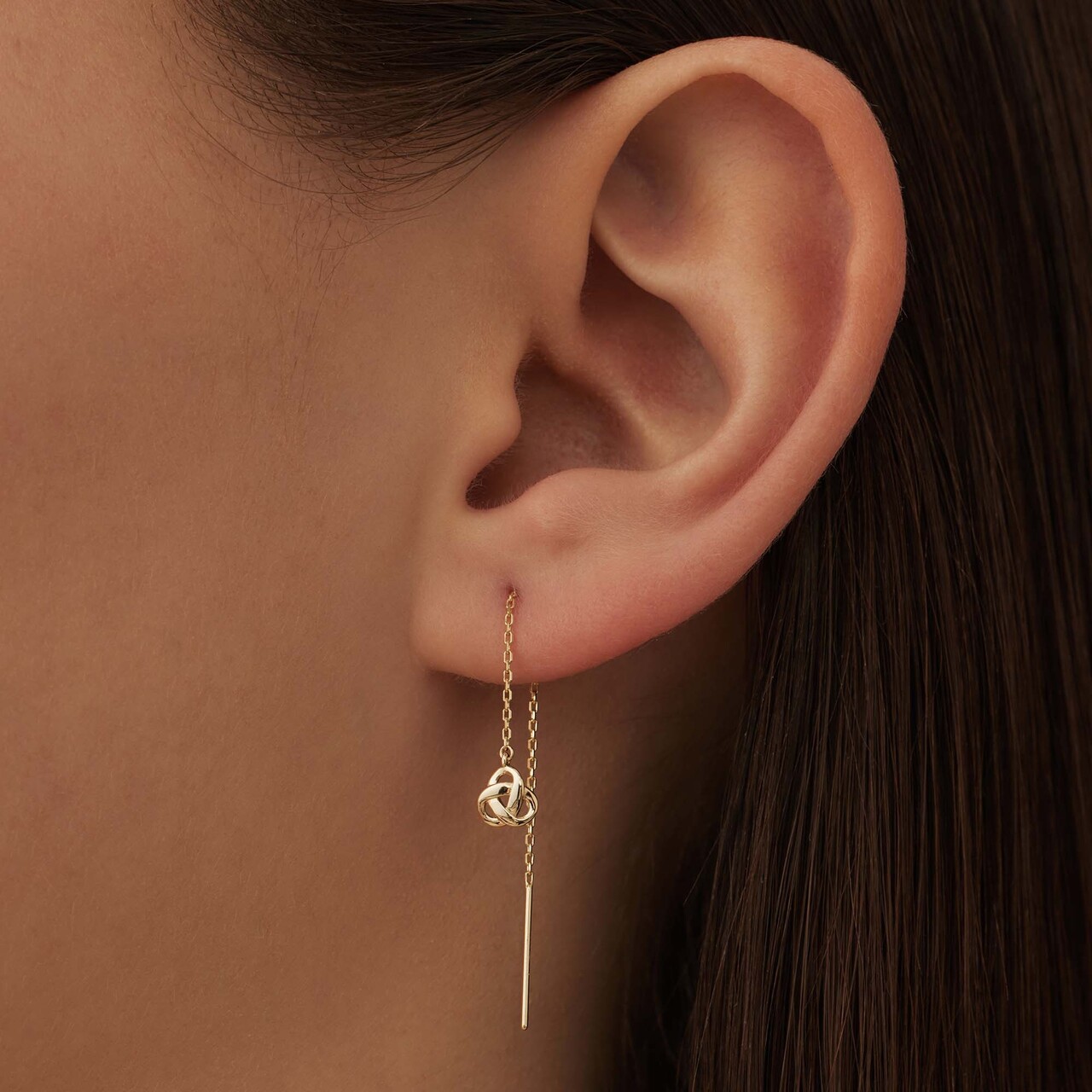 Isabel Bernard Rivoli Méline 14 karat gold pull through earrings with knot