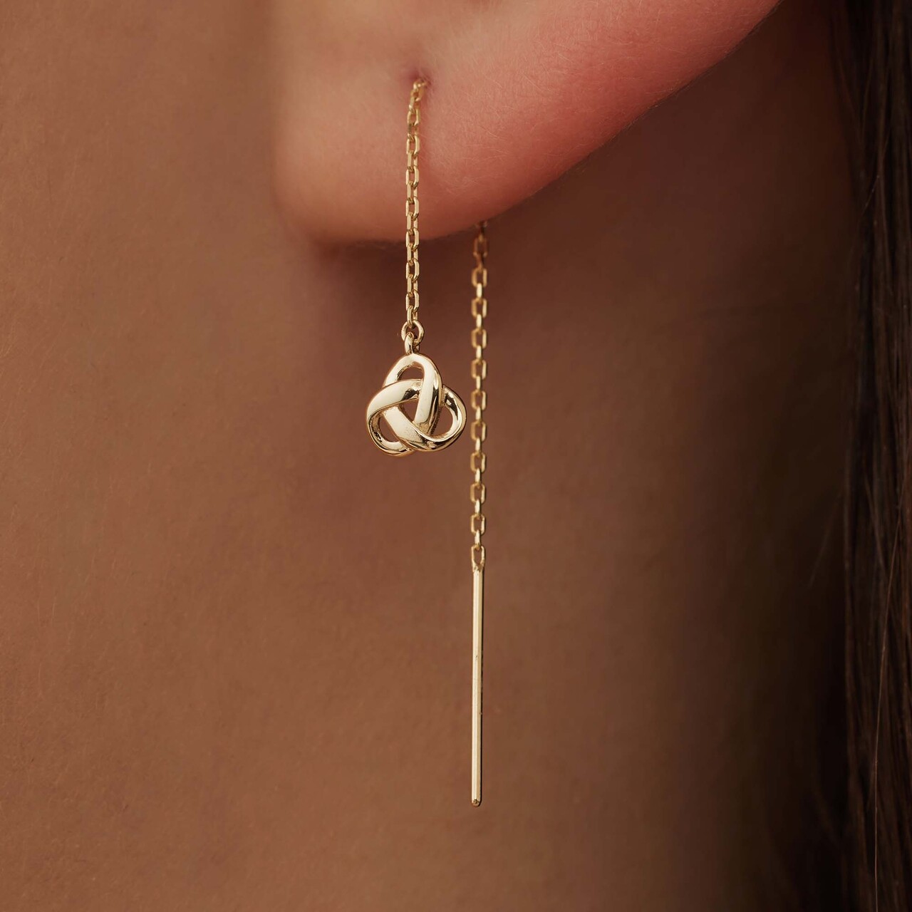 Isabel Bernard Rivoli Méline 14 karat gold pull through earrings with knot