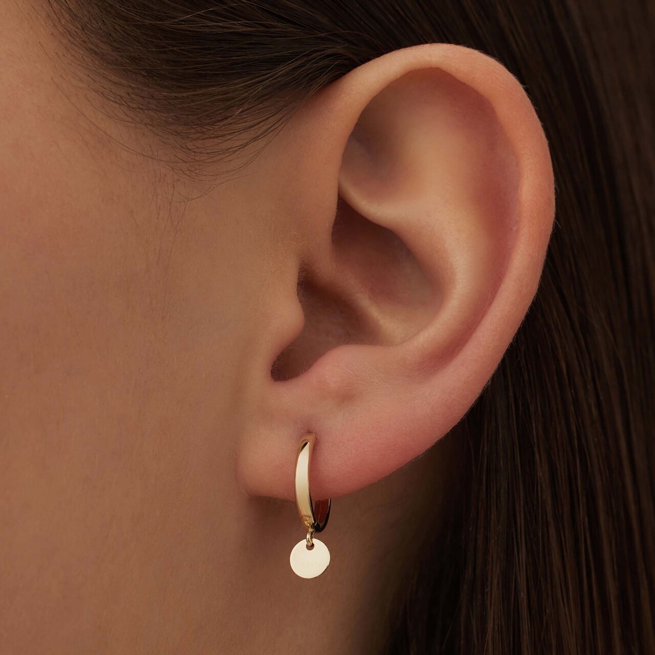 Isabel Bernard Le Marais Jeanne 14 karat gold hoop earrings with coin