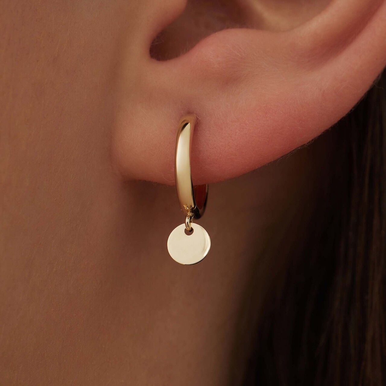 Isabel Bernard Le Marais Jeanne 14 karat gold hoop earrings with coin