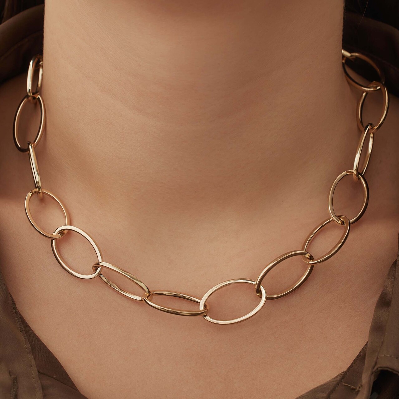 Isabel Bernard Aidee Annette 14 karat gold link necklace