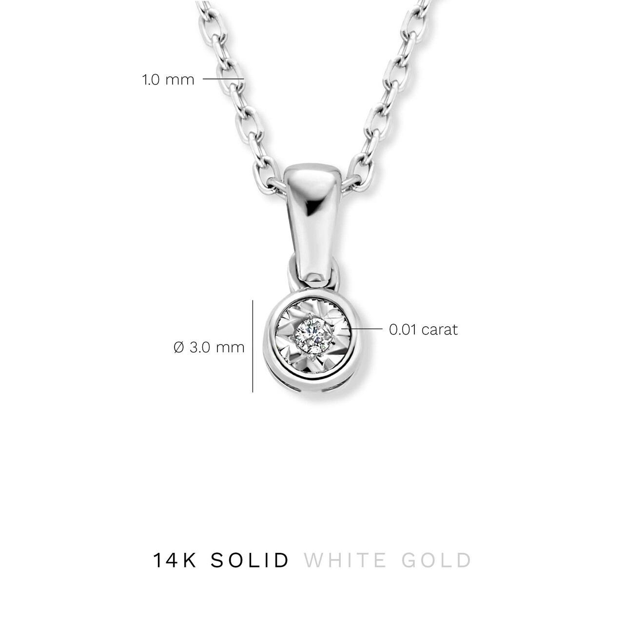 Isabel Bernard De la Paix Inaya 14 karat white gold necklace with diamond 0.01 carat