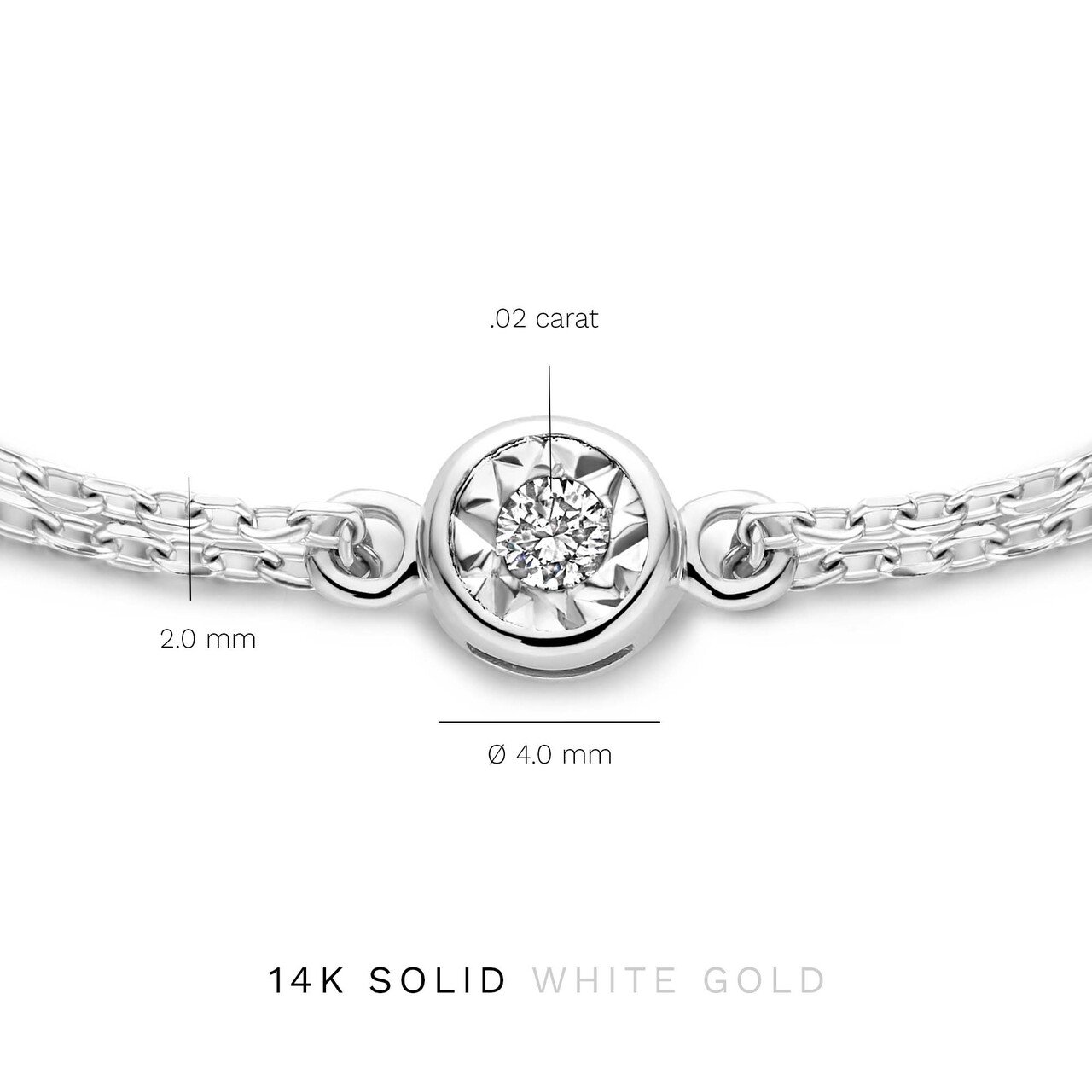 Isabel Bernard De la Paix Inaya 14 karat white gold bracelet with diamond 0.02 carat