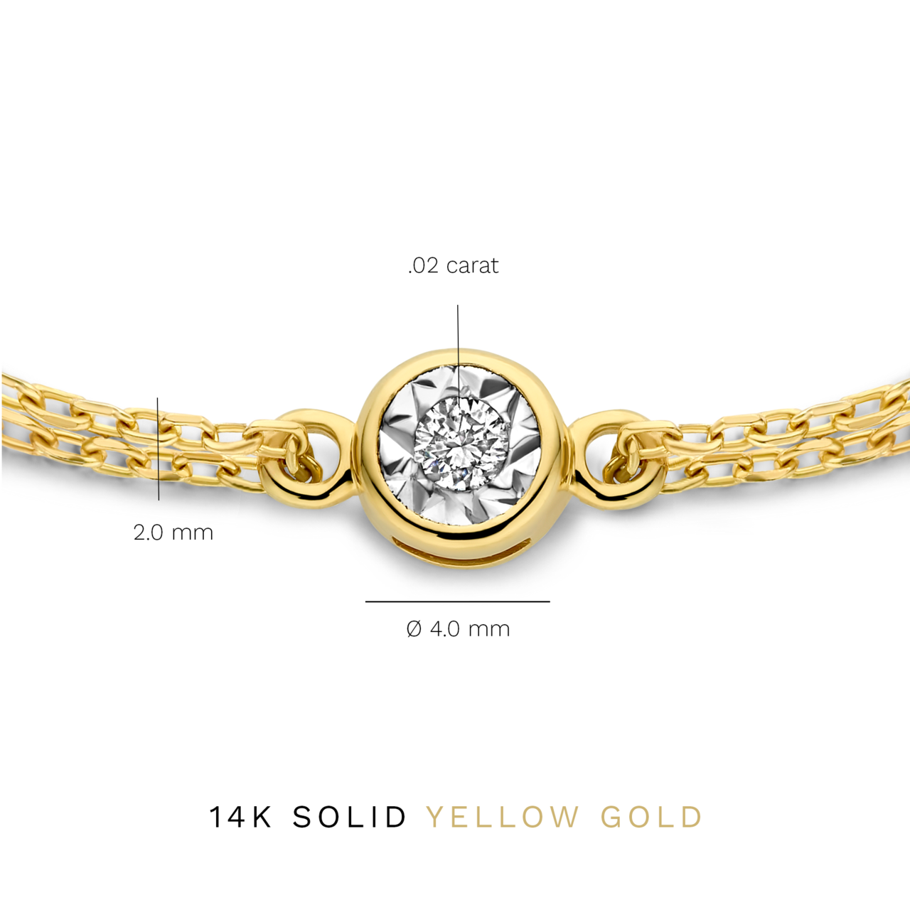 Isabel Bernard De la Paix Inaya 14 karat gold bracelet with diamond 0.02 carat